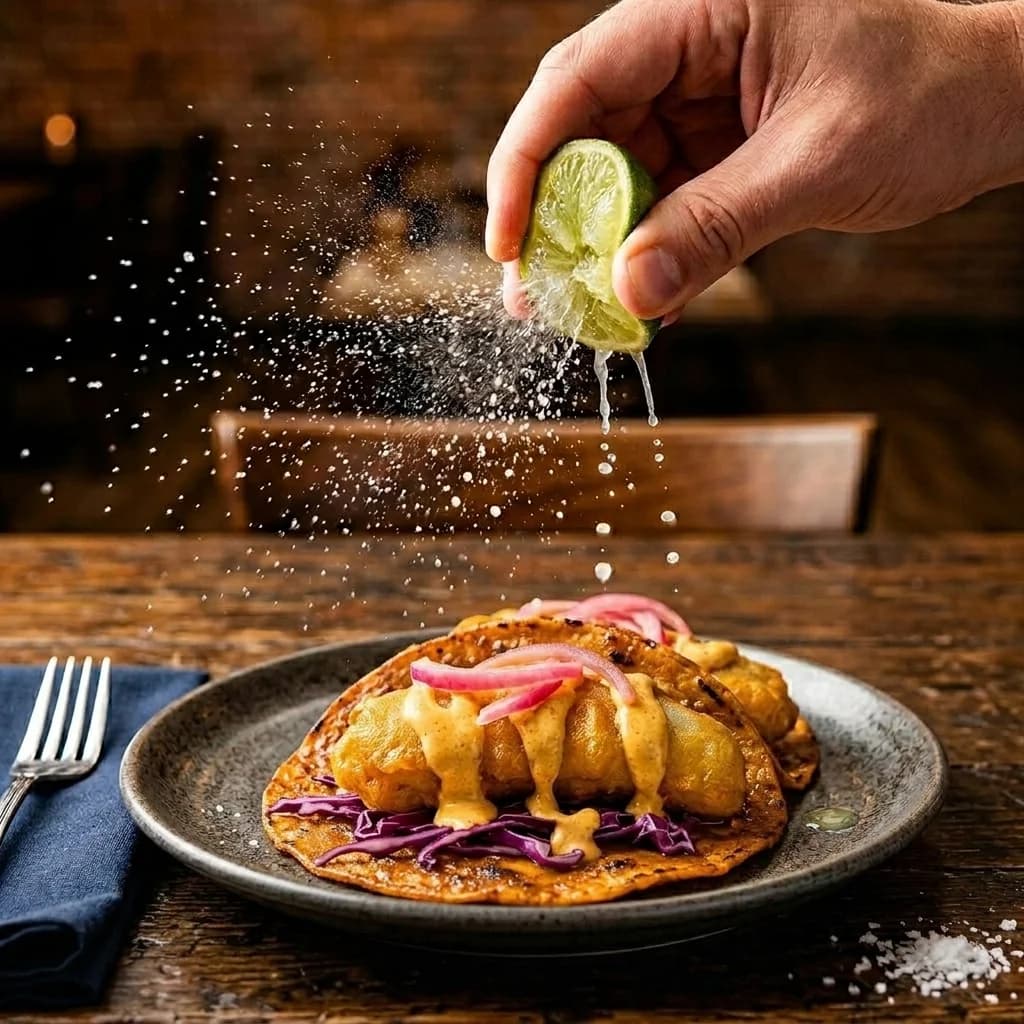 Style Kit example — fish tacos with lime squeeze